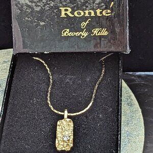 Vintage 18k gold Plated Ronte of Beverly Hills Necklace Vanderbild Jewel Nugget